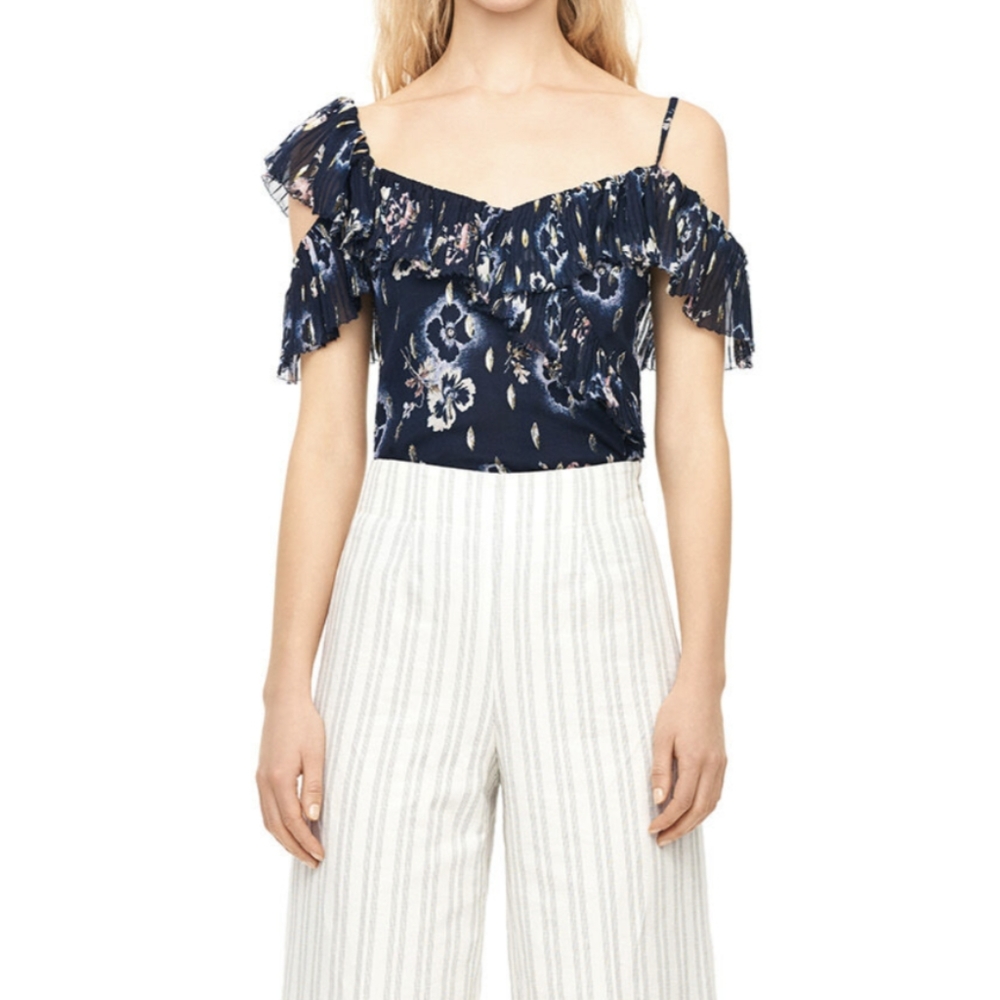 Rebecca Taylor Floral Metallic Clip Tank